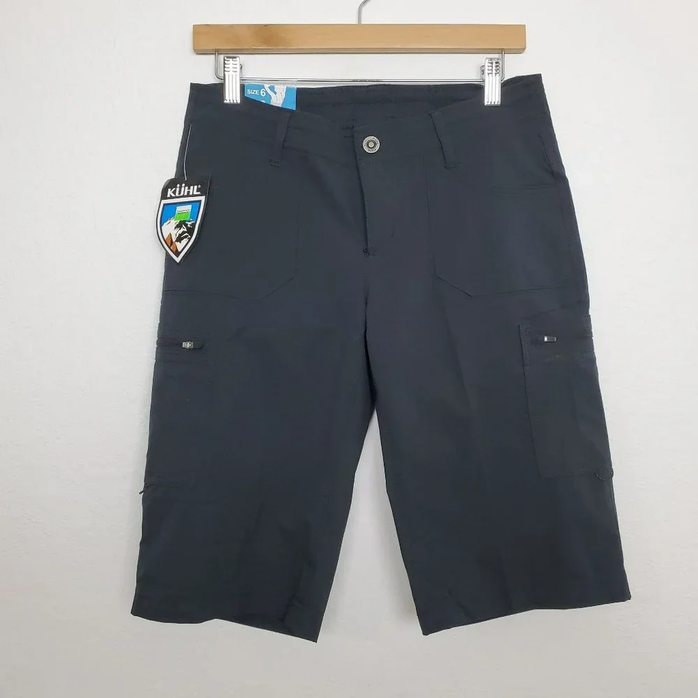 Kuhl NWT Womens Horizon Short 11" Inseam Raven Size 6 Cargo Ripstop Hiking